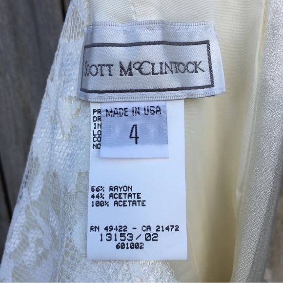 Vintage 80’s Scott McClintock Lace Maxi Dress Cream 4 - Picture 4 of 15